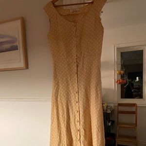 Vintage yellow polka dot long dress
